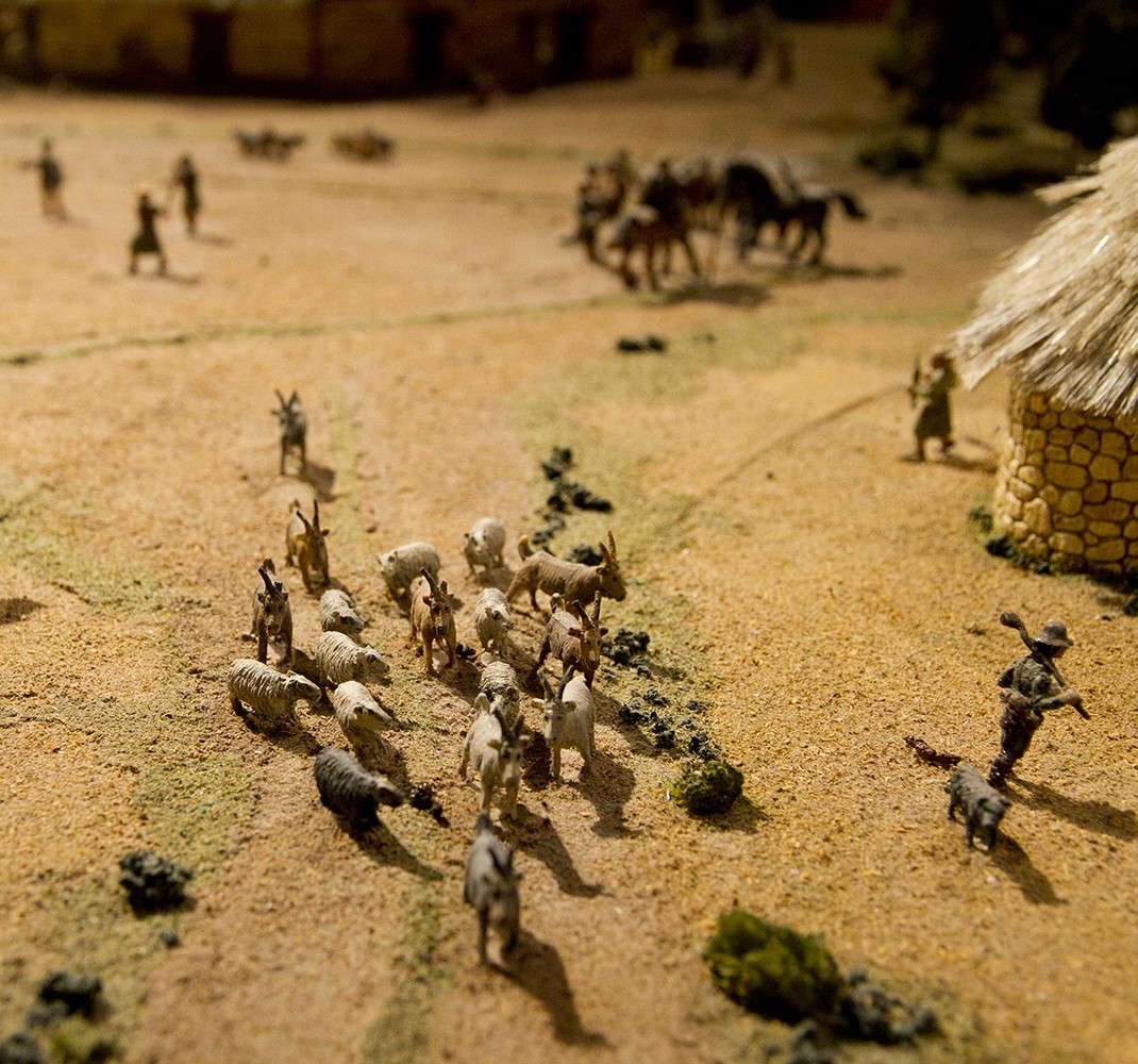 Model of a village in Romanesque times