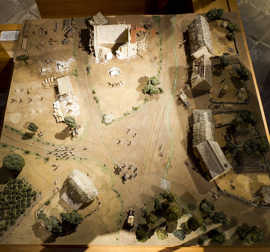 Model of a village in Romanesque times