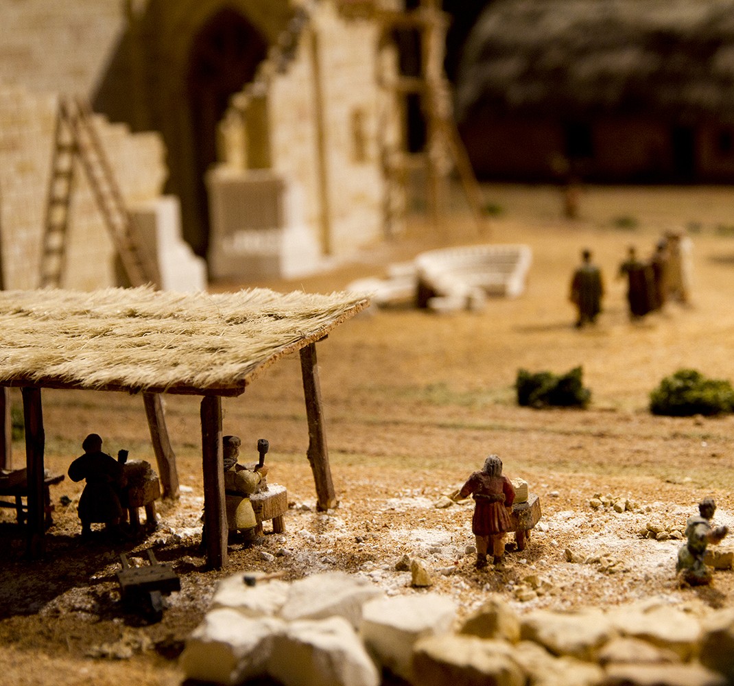 Model of a village in Romanesque times