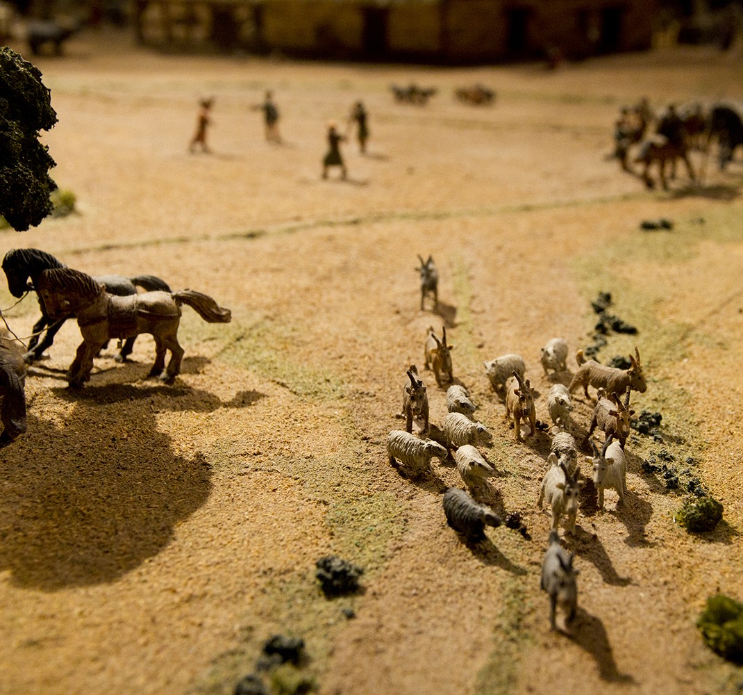 Model of a village in Romanesque times