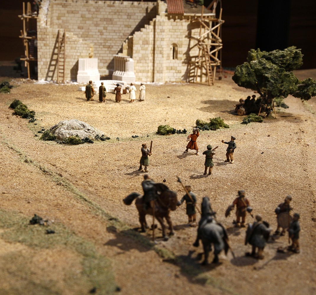 Model of a village in Romanesque times