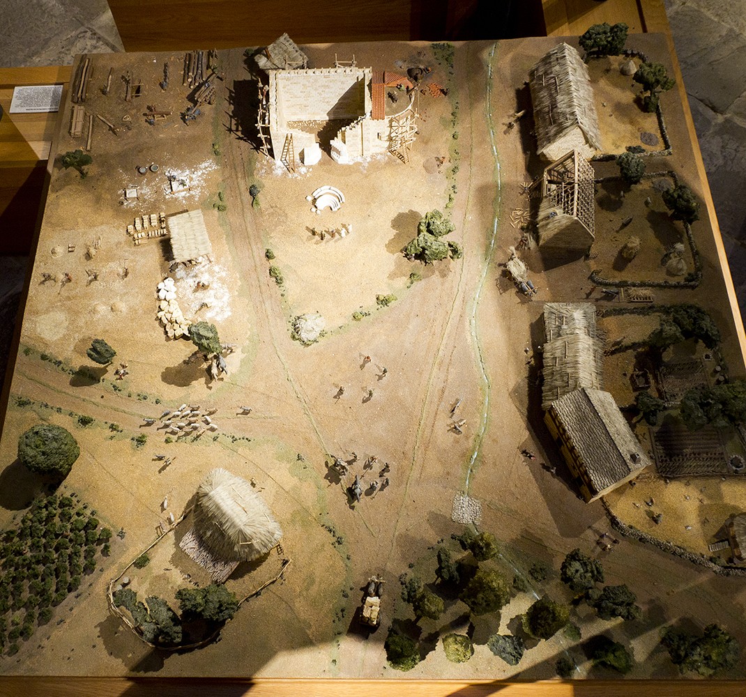 Model of a village in Romanesque times