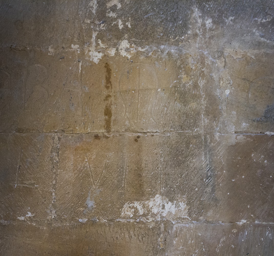 Inscription on the medieval facade