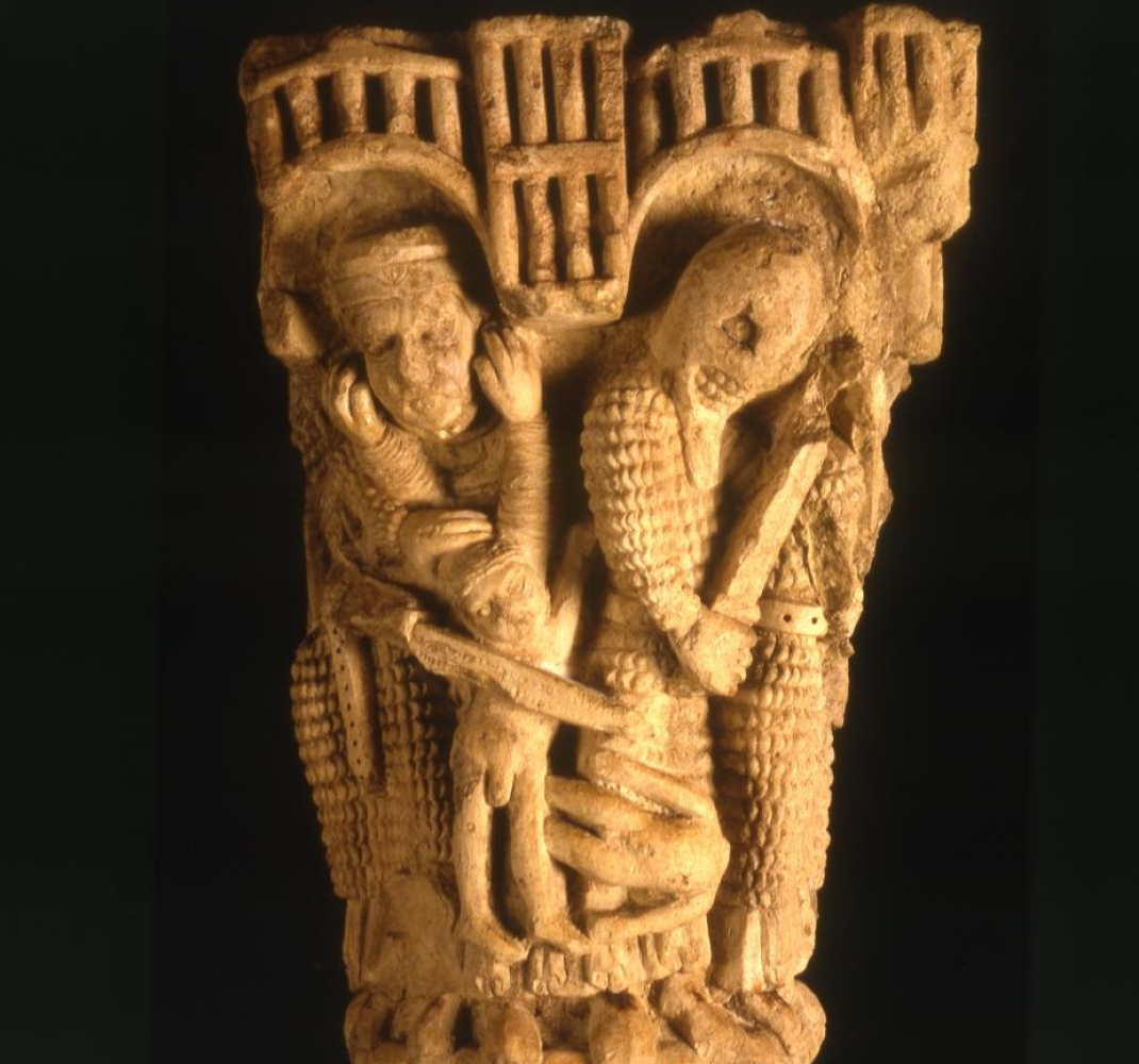 Capitel doble con la Matanza de los Inocentes