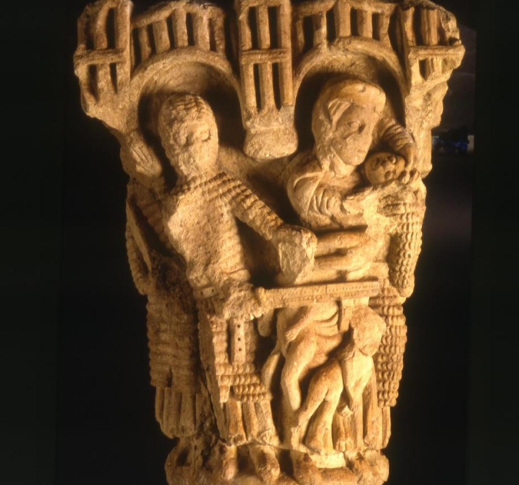 Capitel doble con la Matanza de los Inocentes